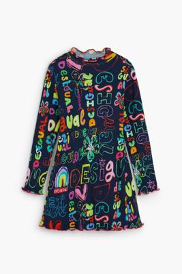 Langarmjurk met lettering - BLUE - 11/12 Langarmjurk met lettering - BLUE - 11/12