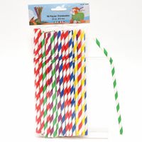 Drinkrietjes buigbaar - papier - set 50x - multicolor kleuren - 20 cm - verjaardag/feestje - thumbnail