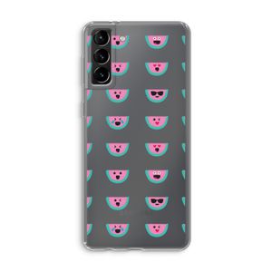 Smiley watermeloenprint: Samsung Galaxy S21 Plus Transparant Hoesje