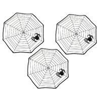 3x Horror spinnenwebben met spin 40 x 40 cm