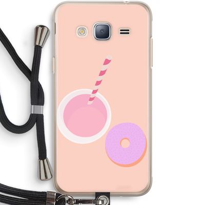 Donut: Samsung Galaxy J3 (2016) Transparant Hoesje met koord