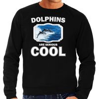 Sweater dolphins are serious cool zwart heren - dolfijnen/ dolfijn groep trui 2XL  -