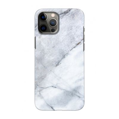 Witte marmer: Volledig geprint iPhone 12 Hoesje