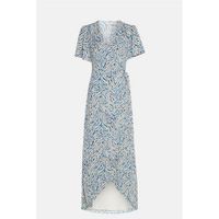 Fabienne Chapot wikkeljurk Archana met all over print blauw/ roze - thumbnail