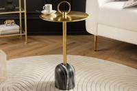 Ronde bijzettafel ELEGANCE 60cm goud ijzer marmer handgemaakt - 44833
