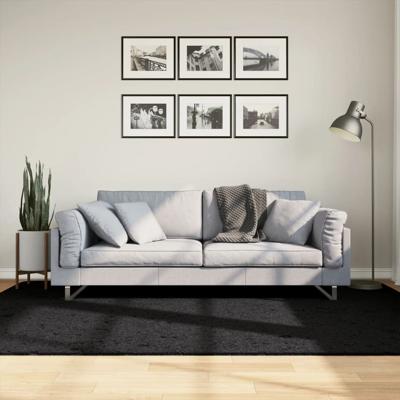 VidaXL Vloerkleed pamplona shaggy hoogpolig modern 160x230 cm zwart