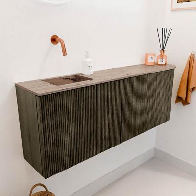 Toiletmeubel Mondiaz Joya Dlux | 111.6 cm | Meubelkleur Shadow | Faye wastafel Arena Wasbak Links | Zonder kraangat(en)