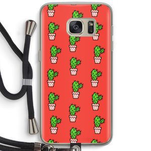 Mini cactus: Samsung Galaxy S7 Transparant Hoesje met koord