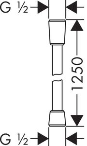 Hansgrohe comfortflex doucheslang 125cm chroom 28167000