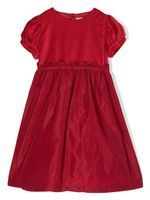 Mariella Ferrari robe en velours à manches bouffantes - Rouge - thumbnail