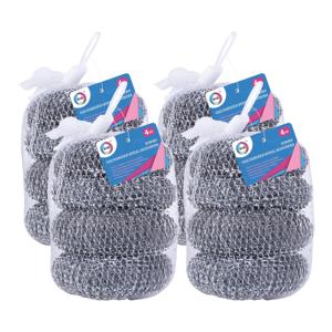 Schuursponsjes - RVS - 16x - staalspons - sponzen - 6 cm