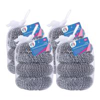 Schuursponsjes - RVS - 16x - staalspons - sponzen - 6 cm