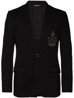 Dolce & Gabbana blazer à patch logo - Bleu - thumbnail