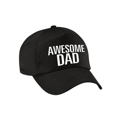 Awesome dad petje - baseballcap - zwart - heren - Vaderdag - cadeau - petten - voor vader / papa