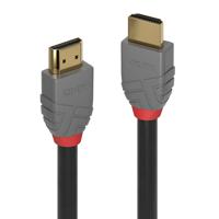 LINDY 36966 HDMI-kabel HDMI Aansluitkabel HDMI-A-stekker, HDMI-A-stekker 7.50 m Antraciet, Zwart, Rood Vergulde steekcontacten