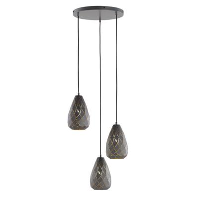 Trio Moderne hanglampOnyx 3-lichts antraciet - 301300342