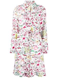 Kenzo robe-chemise fleurie à manches longues - Blanc