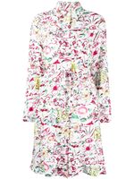 Kenzo robe-chemise fleurie à manches longues - Blanc