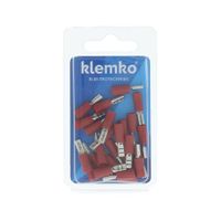 Vlakstekerhuls rood 1.5mm 2,8x0,8mm Geïsoleerd 25 stuks 170020 Klemko verpakking hersluitbaar