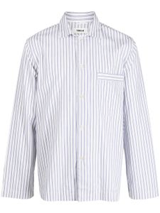 TEKLA striped cotton pyjama shirt - Blanc