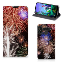 LG Q60 Hippe Standcase Vuurwerk - thumbnail