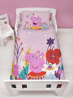 Peppa Pig Peuterdekbedovertrek Bloemen 120 x 150 cm - Katoen