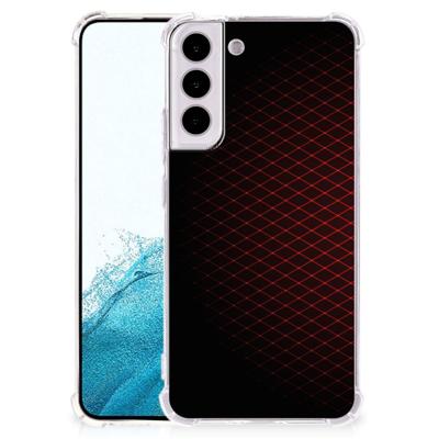 Samsung Galaxy S22 Plus Doorzichtige Silicone Hoesje Geruit Rood Samsung Galaxy S22 Plus Doorzichtige Silicone Hoesje Geruit Rood