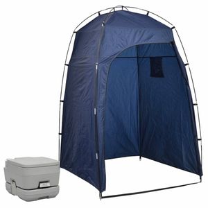 vidaXL Kampeertoilet met tent draagbaar 10 + 10 L