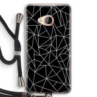 Geometrische lijnen wit: HTC U Play Transparant Hoesje met koord