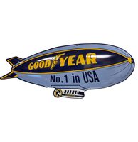 Goodyear No.1 In USA Emaille Bord - 100 x 45 cm - thumbnail