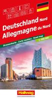 Wegenkaart - landkaart Road maps Deutschland Nord - Duitsland Noord | Hallwag Wegenkaart - landkaart Road maps Deutschland Nord - Duitsland Noord | Hallwag