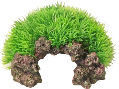 Plastic Green Moss op rots met uitstromer 16x8.5 cm - Gebr de boon