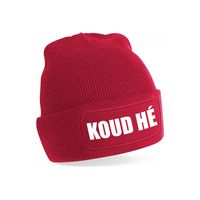 Wintersport muts - koud he - rood - one size - unisex - Apres ski beanie