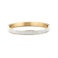 Key Moments 8KM BC0045 Stalen Bangle met Kristal Grootte 58x50 mm Goudkleurig / Wit