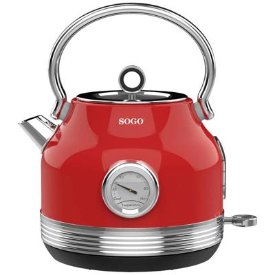 SOGO Human Technology Waterkoker Snoerloos, Oververhittingsbeveiliging, CoolTouch-behuizing Rood (metallic)