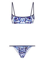 Dolce & Gabbana bikini à imprimé Majolica - Bleu