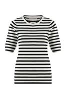 Luna stripe ssl pullover - off white/dark blue - 91510