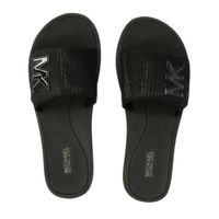 Michael Kors Glitter Platform Slide plateau slippers zwart - thumbnail
