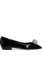 Giuseppe Zanotti ballerines Eglantine à ornements en cristal - Noir