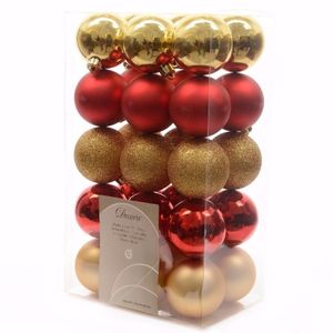 Kerst kerstballen mix 6 cm Ambiance Christmas 30 stuks