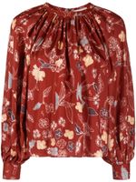 Ulla Johnson blouse en soie à fleurs - Marron - thumbnail