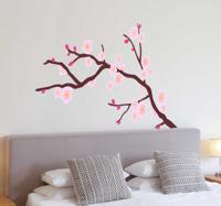 Sticker decoratie boom roze bloesems - thumbnail