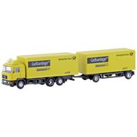 Minis by Lemke LC4603 N Vrachtwagen MAN F90 3-assige kofferhangertrein Deutsche post - thumbnail