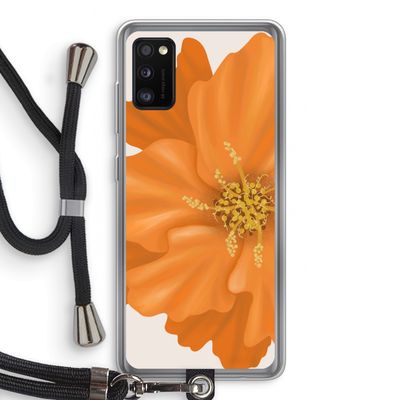 Orange Ellila flower: Samsung Galaxy A41 Transparant Hoesje met koord