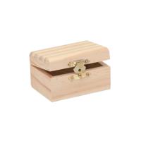 Glorex hobby houten kistje met sluiting en deksel - 8 x 5 x 4 cm - Sieraden/spulletjes/sleutels   -