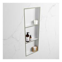 Wandnis Solid Surface Easy | In- en opbouw | 30x90x8 cm | 3 vakken | Army/Talc Wandnis Solid Surface Easy | In- en opbouw | 30x90x8 cm | 3 vakken | Army/Talc