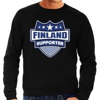 Finland schild supporter sweater zwart voor heren