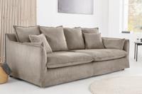 Sofa HEAVEN 200cm 3-zits vering kern afneembare hoes koord greige - 46108