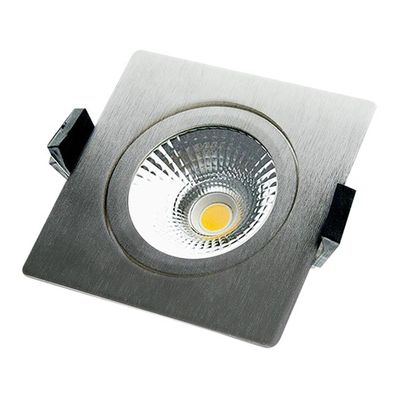 LED Spot Lage inbouwhoogte Vierkant IP54 10W 2700K Zilver | Dimbaar - Zeer Warm Wit