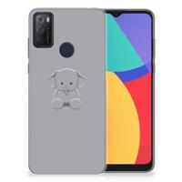 Alcatel 1S (2021) Telefoonhoesje met Naam Grijs Baby Olifant